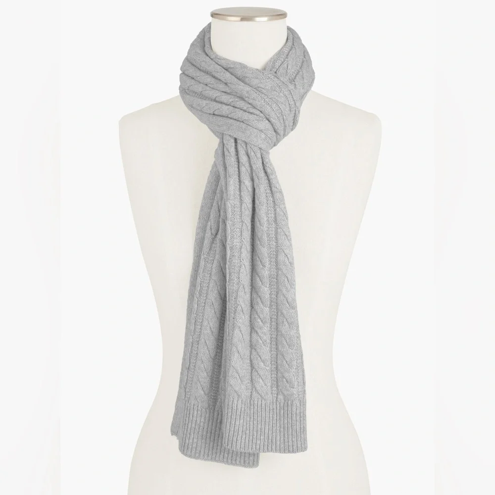 Talbots Gray‎ Super Soft Cable Knit Scarf